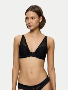 Triumph Biustonosz z fiszbiną Aura Spotlight 10208018 Czarny. Czarne biustonosze Triumph, bez wzorów, z syntetyku. Za 139,99 zł.