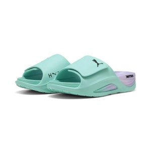 Klapki unisex PUMA x HYROX NITROcat PUMA. Fioletowe klapki Puma, bez wzorów, bez obcasa, na płaskiej podeszwie. Za 349,00 zł.