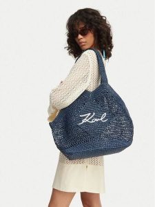 KARL LAGERFELD Torebka B2W46068 Granatowy. Niebieskie torebki klasyczne KARL LAGERFELD, bez wzorów, z materiału, bez dodatków. Za 683,99 zł.