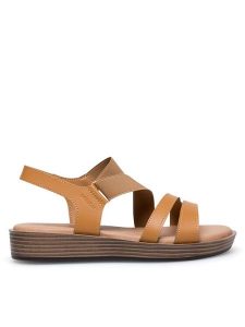 Lasocki Sandały WFA2720-4Z Brązowy. Brązowe sandały Lasocki, bez wzorów, z materiału, bez obcasa, na płaskiej podeszwie, bez zapięcia. Za 69,99 zł.