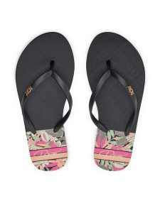Roxy Japonki ARJL100950 Czarny. Czarne klapki Roxy, bez wzorów, z tworzywa sztucznego, bez obcasa. Za 59,99 zł.