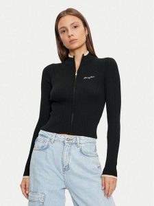 Tommy Jeans Sweter DW0DW19835 Czarny Slim Fit. Czarne swetry klasyczne Tommy Jeans, l, z jeansu, bez kołnierzyka. Za 369,99 zł.