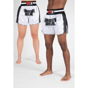 Piru Muay Thai Szorty - Biały/Czarny. Białe szorty GORILLA WEAR, bez wzorów, sportowe. Za 183,00 zł.