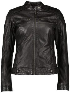 7eleven Skórzana kurtka "Sarra" w kolorze czarnym rozmiar: L. Czarne kurtki 7eleven, l, bez wzorów, ze skóry, bez kaptura. Za 404,99 zł.