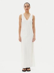 Calvin Klein Sukienka letnia K20K208355 Biały Regular Fit. Białe sukienki Calvin Klein, na lato, bez wzorów, z wiskozy, bez kołnierzyka, bez ramiączek. Za 649,99 zł.