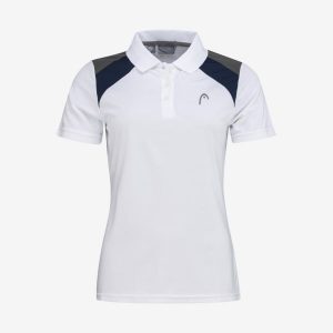 Koszulka polo damska CLUB 22 Tech. Białe bluzki Head, xl, bez wzorów, z materiału, sportowe, bez kołnierzyka, bez ramiączek. W wyprzedaży za 140,00 zł.