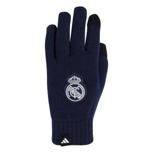 Rękawiczki Real Madryt. Niebieskie rękawiczki ADIDAS, bez wzorów, z dzianiny. Za 119,00 zł.