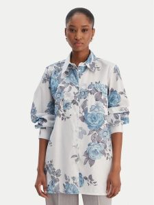 Marella Koszula Amici 2613111101 Błękitny Regular Fit. Niebieskie koszule Marella, bez wzorów, z bawełny, bez kołnierzyka, bez ramiączek. Za 468,99 zł.