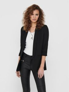 ONLY Marynarka Elly 15197451 Czarny Regular Fit. Czarne marynarki i żakiety ONLY, bez wzorów, z syntetyku. Za 199,99 zł.