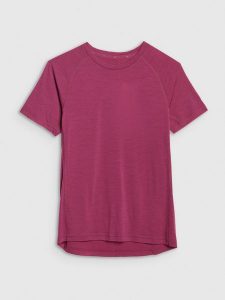 4F Koszulka trekkingowa z wełną merino damska - różowa XL. Czerwone bluzki 4f, s, bez wzorów, z wełny, bez kołnierzyka, bez ramiączek. Za 199,99 zł.