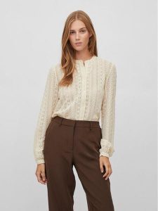 Vila Koszula Chikka 14082977 Écru Regular Fit. Koszule Vila, xxl, bez wzorów, z syntetyku, bez kołnierzyka, bez ramiączek. Za 159,99 zł.