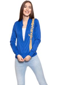 BLUZA WRANGLER DAMSKA B&Y NYLON SWEAT NAUTICAL BLUE W608RDZV2 112130469. Niebieskie bluzy Wrangler, xs, bez wzorów, z dresówki, bez kaptura. W wyprzedaży za 69,99 zł.
