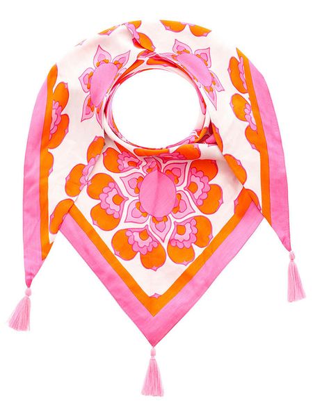 Zwillingsherz Chusta trójkątna w kolorze kremowo-jasnoróżowo-pomarańczowym - 200 x 90 cm rozmiar: onesize. Brązowe apaszki i chusty Zwillingsherz, bez wzorów, z materiału. Za 117,73 zł.