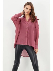 Milan Kiss Koszula - Comfort fit - w kolorze szaroróżowym rozmiar: M. Różowe koszule Milan Kiss, m, bez wzorów, z asymetrycznym kołnierzem, bez ramiączek. Za 144,92 zł.
