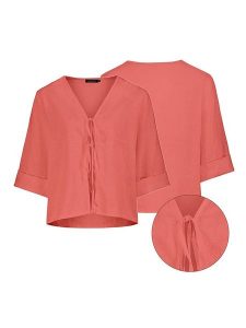 Eight2Nine Bluzka w kolorze czerwonym rozmiar: L/XL. Czerwone bluzki Eight2Nine, l, bez wzorów, bez kołnierzyka, bez ramiączek. Za 105,45 zł.