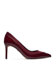 Nine West Szpilki CEO-CD26-009-1 Bordowy. Czerwone szpilki Nine West, bez wzorów, ze skóry, bez obcasa. Za 249,99 zł.
