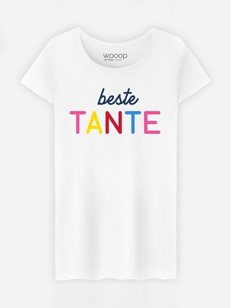 WOOOP T-shirt "Bestie Tante" w kolorze białym rozmiar: M. Białe t-shirty Wooop, m, bez wzorów, z bawełny, bez kołnierzyka, bez ramiączek. Za 74,11 zł.