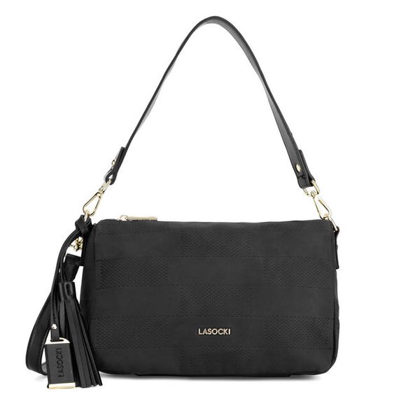 Torebka Lasocki. Czarne listonoszki Lasocki, bez wzorów, bez dodatków. Za 110,99 zł.