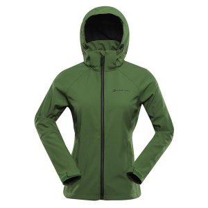 Kurtka softshell damska Alpine Pro Hoora. Zielone kurtki Alpine Pro, s, bez wzorów, z softshellu, bez kaptura. W wyprzedaży za 369,00 zł.