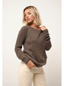 Just Cashmere Kaszmirowy sweter "Abigail" w kolorze brązowym rozmiar: L. Brązowe swetry oversize Just Cashmere, l, bez wzorów, z kaszmiru, bez ramiączek. Za 219,60 zł.