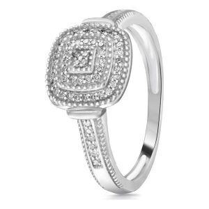 Unikalny Pierścionek Białe Złoto - złoto białe 585, Diament 0,17ct. Pierścionki marki W.KRUK. Za 2 390,00 zł.