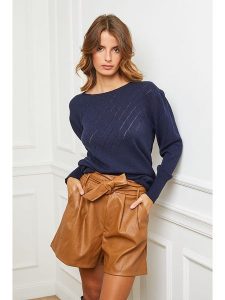 So Cachemire Sweter "Dolly" w kolorze granatowym rozmiar: XL. Niebieskie swetry oversize So Cachemire, xl, bez wzorów, z kaszmiru, bez ramiączek. Za 221,36 zł.