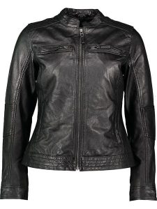 7eleven Skórzana kurtka "Salina" w kolorze czarnym rozmiar: 42. Czarne kurtki 7eleven, bez wzorów, z materiału, bez kaptura. Za 434,99 zł.