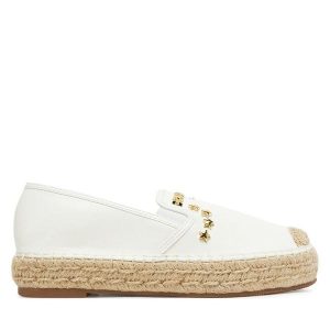 Espadryle DeeZee. Białe espadryle DeeZee, bez wzorów, bez obcasa. Za 99,99 zł.