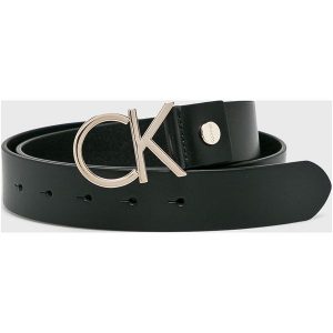Calvin Klein Jeans - Pasek skórzany. Czarne paski marki Calvin Klein, w paski, z jeansu. W wyprzedaży za 219,90 zł.