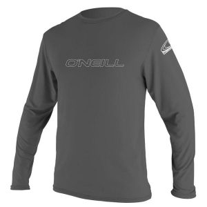 Koszulka do sportów wodnych ONEILL Basic Skins długi rękaw. Szare bluzki O'Neill, xs, bez wzorów, sportowe, bez kołnierzyka, bez ramiączek. Za 195,00 zł.