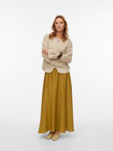 Vero Moda Sweter w kolorze beżowym rozmiar: XS. Brązowe swetry oversize Vero Moda, s, bez wzorów, z materiału, bez ramiączek. Za 86,99 zł.