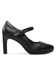 Clarks Półbuty Ambyr Shine 261577844 Czarny. Czarne półbuty Clarks, bez wzorów, ze skóry, bez obcasa, na obcasie, bez zapięcia. Za 269,99 zł.