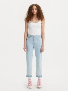 Levi´s Dżinsy "501" - Slim fit - w kolorze błękitnym rozmiar: W31/L30. Niebieskie jeansy z aplikacjami, z bawełny, z podwyższonym stanem. Za 162,49 zł.