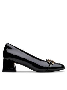 Clarks Czółenka Nyta45 Court 26181317 Czarny. Czarne czółenka Clarks, bez wzorów, z lakierowanej skóry, bez obcasa, bez zapięcia. Za 339,99 zł.