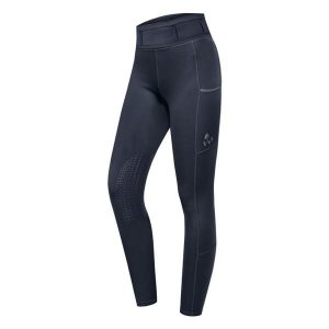 Legginsy jeździeckie z pełnym wzmocnieniem dla kobiet ELT Ella. Niebieskie legginsy ELT, bez wzorów, z elastanu. Za 186,50 zł.