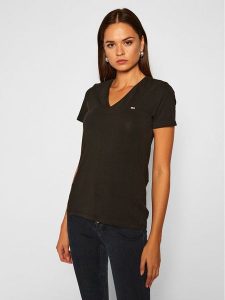 Tommy Jeans T-Shirt Tjw Skinny Stretch DW0DW09197 Czarny Slim Fit. Czarne t-shirty Tommy Jeans, s, bez wzorów, z bawełny, bez kołnierzyka, bez ramiączek. Za 129,99 zł.