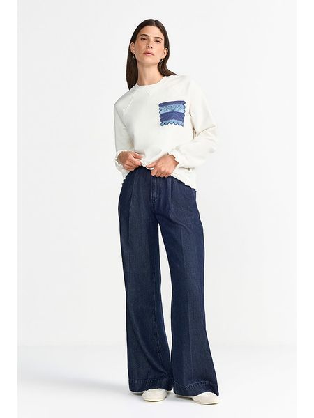 Rich & Royal Bluza w kolorze białym rozmiar: XS. Białe bluzy Rich & Royal, xs, z aplikacjami, bez kaptura. Za 152,99 zł.