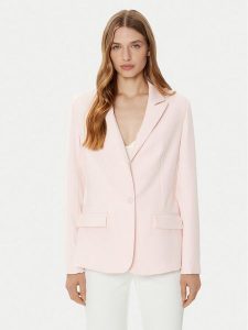 Guess Marynarka W5RN46 WFWX2 Różowy Regular Fit. Czerwone marynarki i żakiety Guess, l, z aplikacjami, z syntetyku. Za 349,99 zł.