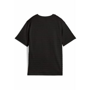 Damska strukturalna koszulka ESS ELEVATED o luźnym kroju PUMA Black. Czarne bluzki Puma, s, bez wzorów, eleganckie, bez kołnierzyka, bez ramiączek. W wyprzedaży za 79,00 zł.
