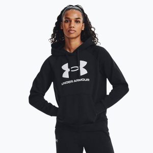 Bluza Damska Sportowa UA Z Kapturem UA Rival Fleece Big Logo Hdy. Czarne bluzy Under Armour, bez wzorów, z kapturem. W wyprzedaży za 163,50 zł.