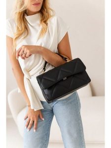 Lia Biassoni Skórzana torebka "Sauvage" w kolorze czarnym - 28 x 18 x 8 cm rozmiar: onesize. Czarne torebki klasyczne Lia Biassoni, bez wzorów, z materiału, przez ramię, pikowane, bez dodatków. Za 339,99 zł.