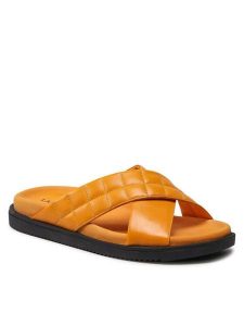 Lasocki Klapki WI16-SARDYNIA-01A Żółty. Żółte klapki Lasocki, bez wzorów, ze skóry, bez obcasa. Za 179,99 zł.