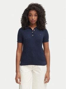 Tommy Hilfiger Sweter WW0WW41474 Granatowy Regular Fit. Niebieskie swetry klasyczne TOMMY HILFIGER, xs, z bawełny, bez kołnierzyka. Za 529,99 zł.