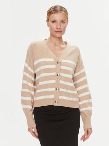 Guess Kardigan W4RR56 Z37L1 Beżowy Regular Fit. Brązowe kardigany Guess, z bawełny. Za 329,99 zł.