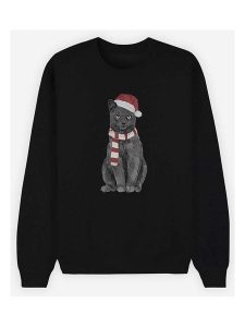 WOOOP Bluza "Xmas Cat" w kolorze czarnym rozmiar: L. Czarne bluzy Wooop, l, bez wzorów, bez kaptura. Za 100,99 zł.