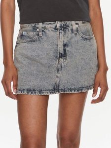 Calvin Klein Jeans Spódnica jeansowa J20J222502 Niebieski Regular Fit. Niebieskie spódnice Calvin Klein Jeans, bez wzorów, z bawełny. Za 389,99 zł.