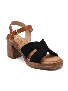 Sixth Sens Sandały w kolorze jasnobrązowo-czarnym na obcasie rozmiar: 36. Czarne sandały Sixth Sens, bez wzorów, z otwartym noskiem, bez obcasa, na koturnie, bez zapięcia. Za 113,99 zł.