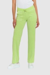 JUICY COUTURE Klasyczne welurowe spodnie dresowe del ray w jasnozielonym kolorze. Zielone spodnie dresowe Juicy Couture, s, bez wzorów, z dresówki. W wyprzedaży za 284,99 zł.