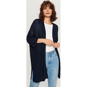 Luźny kardigan - Granatowy. Niebieskie swetry oversize marki Reserved. W wyprzedaży za 39,99 zł.