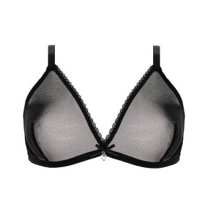 Biustonosz gładki miękki z elastycznym wykończeniem Ivi. Niebieskie biustonosze Intica, bez wzorów. Za 89,00 zł.